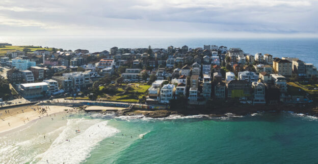 Bondi beach and apartments
